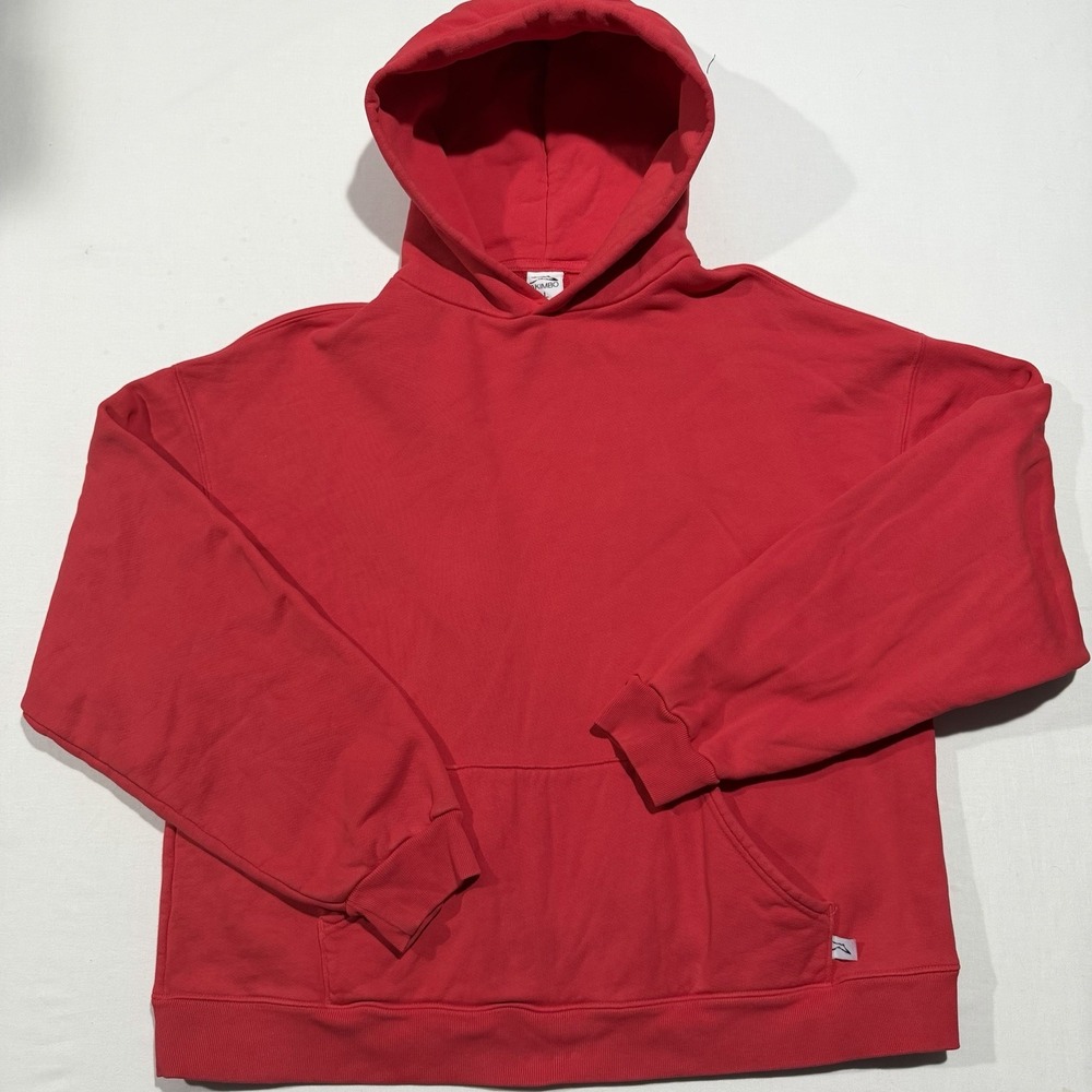 Akimbo Club Hoodie Mens Large Red Heavyweight Organic Cotton Made In LA Boxy